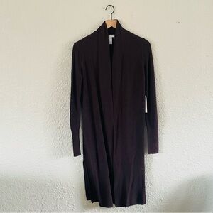 Leith NWT Dark Purple Ribbed Knit Duster Cardigan